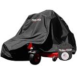 Tough Cover Zero Turn Mower Cover - 600D Fabric, Black - Waterproof UV Defense & Wind Resistance for Outdoor Use - Heavy-Duty Waterproof Cover for Tractor - Drawstring Strap for Zero Turn Lawn Mower