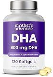 Mother's Promise Prenatal DHA 600mg Omega-3 for Pregnancy, 120 Softgels