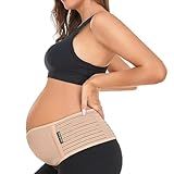 ChongErfei Maternity Belt Pregnancy Belly Band Back Support Abdominal Binder Back Brace - Relieve Back, Pelvic, Hip Pain（Beige,Plus Size）