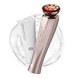 INIA Flare 3-in-1 Microcurrent Facial Device Red Light Therapy for Face and Neck Massager Tool with Heat & Vibration for Skincare Puffiness, Firming, Smoothing