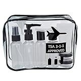 Wobe Travel Bottles and TSA Approved Toiletry Bag, Clear Quart Size with Leak-Proof Travel Containers Set Makeup Bag Accessories for Liquids Carry-On Luggage Compliant for Airplaine