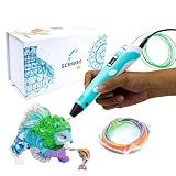 SCRIB3D P1 3D Printing Pen with Display - Includes 3D Pen, 3 Starter Colors of PLA Filament, Stencil Book + Project Guide, and Power Adapter