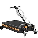 CAMMOO 15 Gal Electric Oil Drain Pan, 110V High-Flow Pump, 9.8 FT Hose, 200 W Motor, 2 Locking Swivel Casters and 2 Directional Wheels Stable, Folding Handle, Heavy-Duty for Trucks, RVs, SUVs, Black
