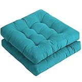 Tiita Square Outdoor Cushions Floor Pillow Thicken Tufted Seat Cushion for Adult Seating on Floor Yoga Meditation Living Room Balcony Office Indoor, Set of 2, 22x22 Inch, Blue