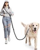WANFIRE Hands Free Dog Leash, Multifunctional Crossbody Heavy Duty Dog Leash, 9.5 ft Long Waist Belt with Car Safety Buckle for Medium and Large Dogs Walking,Jogging,Running,Training (Grey 5.9-9.5ft).