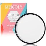 MEICOLY White Face Body Paint - 30g/1.05oz Washable Water Based Full Body Paint for Adults and Kids - Halloween Foundation SFX Joker Zombie Vampire Skeleton