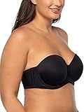 Vanity Fair Womens Beauty Back Smoothing Strapless Bra, 4-way Stretch Fabric, Lightly Lined Cups Up To H Bra, Midnight Black, 38C US