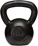 Amazon Basics Cast Iron Kettlebell, 50 Pounds, Black
