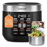 Cosori Rice Cooker 10 Cup, Fuzzy Logic, Ceramic Coating Inner Pot,18-in-1