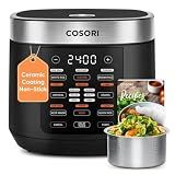 Cosori Rice Cooker 10 Cup, Ceramic Coating Inner Pot, Fuzzy Logic, 18-in-1