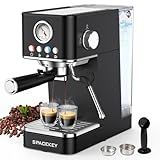 Spacekey Espresso Machine with Milk Frother, 20 Bar Professional Espresso Maker Semi-Automatic Espresso Coffee Machines for Home, Cappuccino, Latte Maker with 58oz Removable Water Tank, Black
