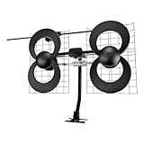 Antennas Direct ClearStream 4V Indoor Outdoor TV Antenna, UHF VHF, Multi-Directional, 70+ Mile Range, 4K 8K UHD, NEXTGEN TV – w/ 20-inch Mast (Black)