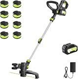 13-Inch Electric Weed Wacker with Dual Line Auto Feed, 20V 4.0Ah Battery Powered Weed Eater with Fast Charger, 3-in-1 Cordless String Trimmer/Lawn Edger/Mini Mower, Lightweight Grass Cutter for Yard