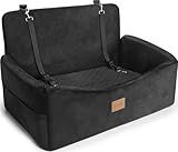 JOEJOY Dog Car Seat for Large Medium Sized Dogs Under 55 lbs, Dog Booster Seat for 2 Small Dogs with Detachable Washable Cover, Memory Foam Pet Car Seat with 2 Safety Belts and Storage Pockets