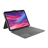 Logitech Combo Touch, Detachable iPad Keyboard Case (10th gen and A16) with Large Precision Trackpad, Full-Size Backlit Keyboard, and Smart Connector Technology - Oxford Gray