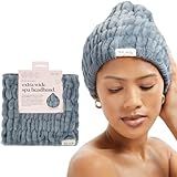 Kitsch Spa Headband for Women – Soft, Stretchy Skincare Headband for Washing Face, Makeup & Facials | Extra-Wide, Non-Slip for Beauty Routines & Self-Care | Ideal Gifts for Women - Misty Blue