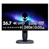 Alienware 27 4K QD-OLED Gaming Monitor AW2725Q - 26.7" 4K UHD QD-OLED 240Hz 0.03ms, NVIDIA G-SYNC Compatible, AMD FreeSync Premium Pro, VESA AdaptiveSync, Dolby Vision, VESA DisplayHDR True Black 400
