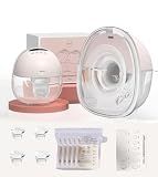 NCVI Wearable Breast Pump Hands Free for Mom Office, Home or Travel (Pink)