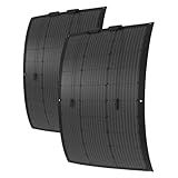 Solar Panel 200W, 100 Watt x 2 Flexible Solar Panels, IP67 Waterproof, Monocrystalline Semi-Flexible Bendable Mono Off-Grid Charger for Marine RV Cabin Van Car Uneven Surfaces, Camping Solar Panels