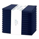 Blue Needles Solid Cloth Napkins 100% Cotton Set of 12-18 x 18 Inches