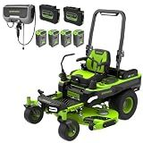 Greenworks 60V 54" MaximusZ Zero Turn Riding Lawn Mower, (2) 20.0Ah + (4) 8.0Ah Batteries and 1.5kW Fast Charger