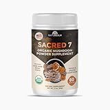Sacred 7 Mushroom Powder Supplement, 7-in-1 Blend (60 Day Supply) | Immune Defense, Focus & Energy Support | Coffee Enhancer | Lion’s Mane, Reishi, Chaga | Organic 100% Fruiting Body Extract