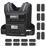 APEXUP Adjustable Weighted Vest Men 20lbs/30lbs/40lbs Weights with Reflective Stripe, Weight Vest Woman Workout Vest for Strength Training Running Walking (40 lbs, Black)