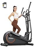 MERACH Elliptical Exercise Machine Trainer for Home with 16.5IN Stride, Hyper-Quiet Magnetic Driving System with 16 Resistance Levels, Multi-Function Display, Heart Rate Monitor Exercise Equipment
