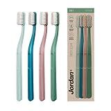 Jordan* ® | Green Clean Manual Toothbrush | Sustainable, Scandinavian Design, Soft Bristles, Mixed Colors | 4 Units