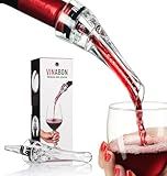 VINABON Wine Aerator Pourer Spout – Updated 2026 Professional Wine Aerator for Superior Flavor, Enhanced Bouquet & Rich, Smooth Finish. No-Leak, No-Drip, Spill-Free Design. Includes Wine Guide eBook