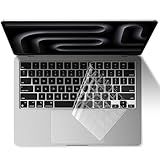 EooCoo Premium Keyboard Cover Skin Protector, Laptop Accessories Compatible with 2026 2025 2024 2023 2022 2021 M5-M1 Pro/Max MacBook Pro 14/16, M5-M2 MacBook Air 13/15, 2026 MacBook Neo 13, Clear