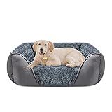 INVENHO Large Dog Bed for Large Medium Small Dogs, Rectangle Washable Orthopedic Dog Bed, Soft Calming Sleeping Puppy Bed Durable Pet Cuddler with Anti-Slip Bottom L(30"x24"x9")