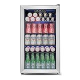 Honeywell Beverage Refrigerator and Cooler, 116 Can Mini Fridge with Glass Door for Soda Beer or Wine for Office or Bar with Adjustable Removable Shelving, Commercial Grade