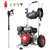 AMERISUN 3800 PSI Gas Pressure Washer 2.5 GPM with 212cc 4-Stroke OHV Engine, 5 Quick-Connect Nozzles & 10" Wheels, Heavy Duty Power Washer for Driveways, Cars, Patios, Decks & House Siding