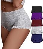OPIBOO Plus Size Womens Underwear Cotton Comfort Postpartum Essentials Panties Ladies High Waisted Tummy Control Briefs Multipacks