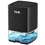 ToLife Dehumidifiers for Home 30 OZ Water Tank with Auto-Off 500 sq.ft Portable Small Dehumidifier for Bathroom Bedroom RV Closet Room 7 Colors LED Light, Black
