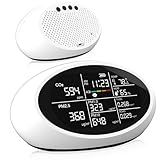 12 in 1 Portable Air Quality Monitor Indoor for Home, Dual Chip & High Accuracy Air Quality Tester for TVOC, PM2.5, PM1.0, PM10, CO2 Detector Air Quality Meter with Temperature, Humidity, Time Display
