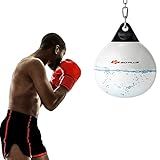 Goplus Water Aqua Bag, 18” 110 Pound Heavy Punching Bag with Adjustable Metal Chain, Insurance Buckles, Water Injection Hose, Boxing Training Bag for Adults Fitness, MMA (White)