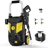DECOKTOOL Electric Pressure Washer - 4500 PSI 2.8 GPM Electric Power Washer with 35FT Power Cord, 4 Different Nozzles, Soap Cannon for Car, Garden, Yard, House, Yellow