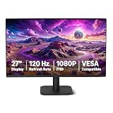 Amazon Basics 27-inch Computer Monitor, 120 Hz, 1080P, IPS, HDMI, DisplayPort, VESA Compatible for Office, Home