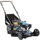 SENIX 21-Inch Gas Push Lawn Mower, 144cc, Steel Deck, 6-Height