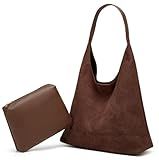 Womens Fashion Suede Shoulder Bags Large Tote Bag Retro Purse Handbag Casual Work Ladies Top Handle Satchel