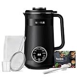 KIDISLE 32oz Nut Milk Maker Machine for Homemade Almond, Oat, Coconut, and Soy Milk, 8-in-1 Automatic Plant-Based Beverage Maker with 12H Delay Start, Keep Warm, Self-Cleaning & Boil Water Function, Black
