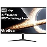 GreBear 27 Inch Monitor 75Hz IPS Panel PC Computer Monitors FHD 1080p LED Display Home Office Desktop Screen, HDMI, VGA, Flicker-Free, Blue Light Filter, 100x100 mm VESA Mountable