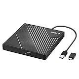 Amicool External DVD Drive USB 3.0 USB C CD Burner +/-RW Optical Drive, Slim Portable DVD Player CD ROM Rewriter Writer Duplicator for Laptop Desktop PC Windows 11/10/8/7 MacBook Mac Linux OS Apple