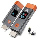 Qisoable Wireless HDMI Transmitter and Receiver 328ft/100m Extender 4K Decode Input 1080P Output Plug&Play Portable 2.4G/5.8G for Video and Audio to Monitor from PC/Projector/TV Box,with LED Display