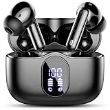 Wireless Earbuds, Bluetooth 5.4 Headphones Bass Stereo/Clear Calls, Black