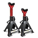 USYATO 3 Ton Jack Stands (6,600 lbs) - Heavy Duty Car Jack Stand with Double Pin Locking, Adjustable 11.22"-16.54" Height, Extra Rubber Pads for Trucks, Garage, Home,DIY Use - 1 Pair Black