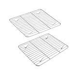 TeamFar Cooling Rack, 9.75” x 7.5” Stainless Steel Wire Baking Rack for Cooking Roasting Grilling, Fit for Oven Pan, Oven & Dishwasher Safe, Non-toxic & Heavy-Duty, 2PCS