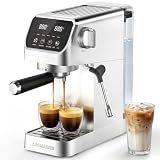 Aromaster 1400W Espresso Machine with Milk Frother, Stainless Steel